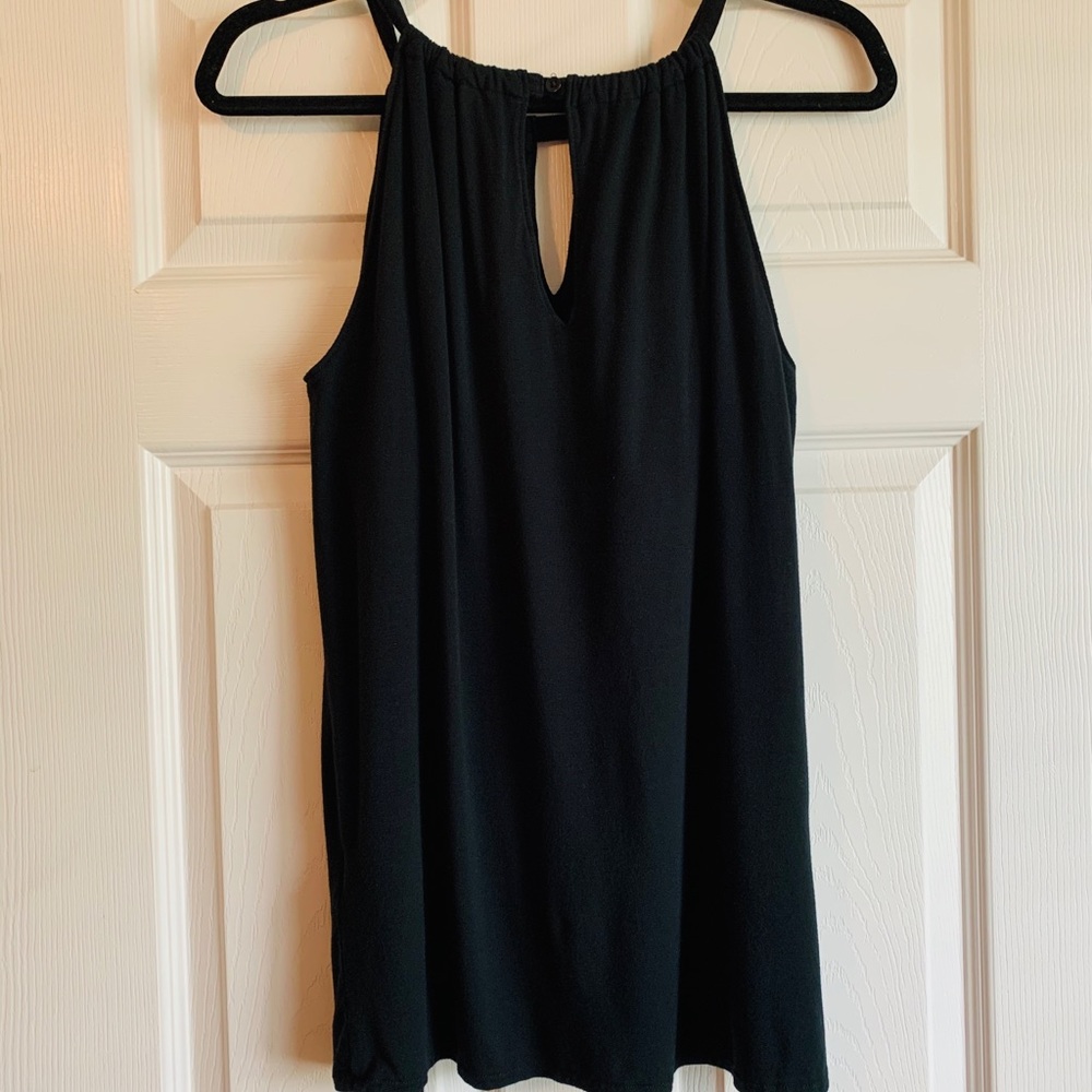 Banana Republic Black Keyhole Tank Top, Size Small